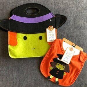Carter’s Halloween Witch Bag & Bib Set NWT